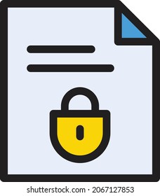 sheet lock vector color line icon 