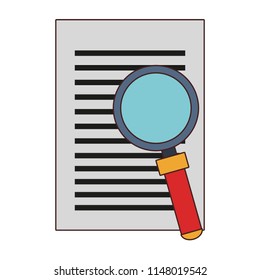 Sheet and magnifying glass