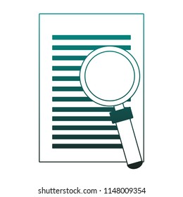 Sheet and magnifying glass blue lines