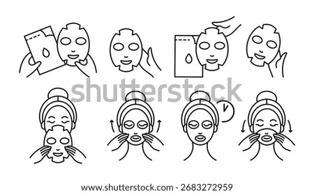 Sheet Mask Application Guide Icons