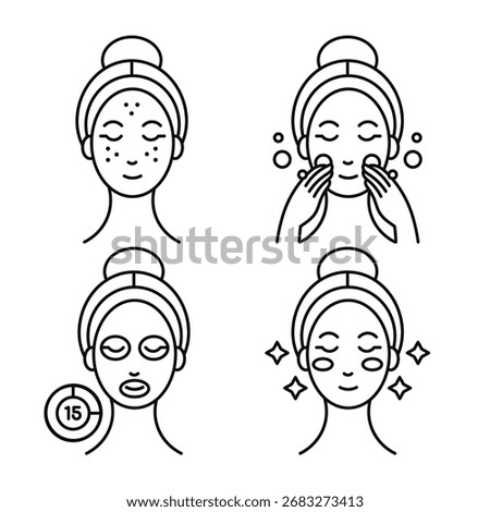 Sheet Mask Application Guide Icons