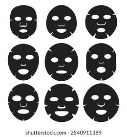 Ilustração de vetor de silhueta de máscara de folha