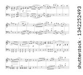 Sheet music background with musical notes. Vector illustration, EPS 10