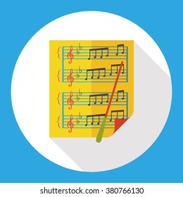 Sheet music flat icon