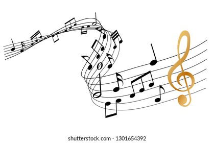 sheet music with golden clef