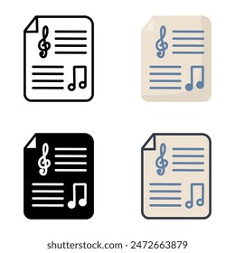 El icono de partitura es ideal para representar la notación musical utilizada por los músicos para tocar y leer música.