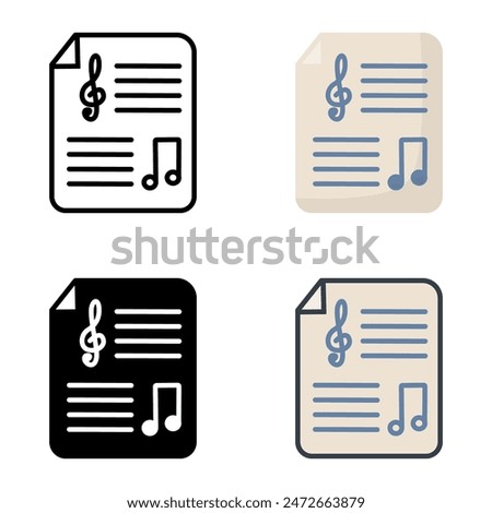 The Sheet Music icon is ideal for representing musical notation used by musicians to play and read music.