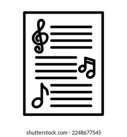 Sheet Music Icon Logo Design Vektorgrafik Vorlage Illustration Zeichen und Symbol Pixel perfekt