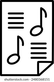 Sheet music icon. Replaceable vector design.