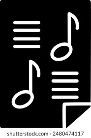  Sheet music icon. Replaceable vector design.
