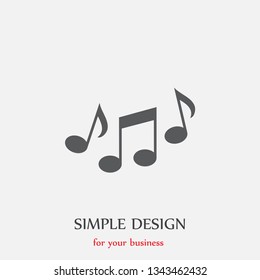 Sheet music Icon in trendy flat style isolated on grey background. Note symbol for your web site design, app, UI. Vector illustration