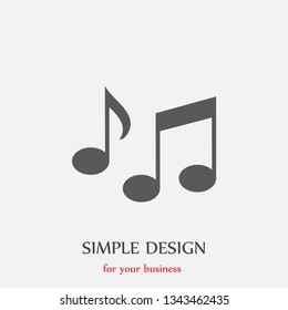 Sheet music Icon in trendy flat style isolated on  background. Note symbol for web - site design, app, UI. Vector illustration