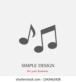 Sheet music Icon in trendy flat style isolated on  background. Note symbol for your web site design, app, UI. Vector illustration