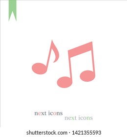 Sheet music Icon in trendy flat style isolated on  background. Note symbol for your web site design, app, UI. Vector illustration