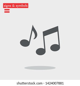 Sheet music Icon in trendy flat style isolated on  background. Note symbol for your web site design, app, UI. Vector illustration