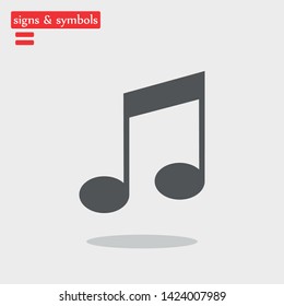 Sheet music Icon in trendy flat style isolated on a background. Note symbol for web - site design, app, UI. Vector illustration
