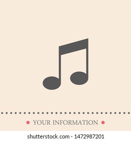 Sheet music Icon in trendy flat style isolated on a background. Note symbol for web - site design, app, UI. Vector illustration