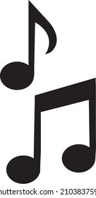 Notensymbol im trendigen, flachen Stil einzeln auf Hintergrund. Hinweis für das Design Ihrer Website.eps