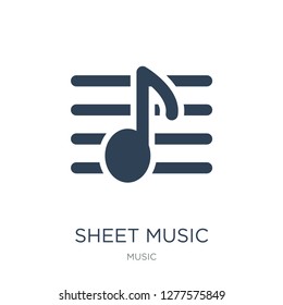 sheet music icon vector on white background, sheet music trendy filled icons from Music collection, sheet music vector illustration