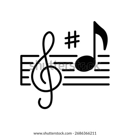 Sheet music icons for placement of notes in music