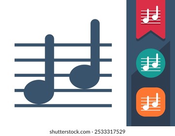 Sheet Music, Music Note, Musical Note Icon. Professional, pixel perfect icon. EPS 10 format.