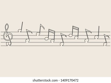 Sheet music on old paper, notes, music, jazz and classical music