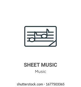 Notenumriss-Symbol für Vektorillustration. Dünne Linie, schwarze Notensymbol, einfache flache Vektorillustration-Elementgrafik aus bearbeitbarem Musikkonzept einzeln auf weißem Hintergrund