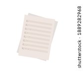 Sheet music page. Handwritten musical notes and treble clef. Study of the subject of solfeggio. For the design of web pages or online store of musical instruments. Vector illustration. Flat style.
