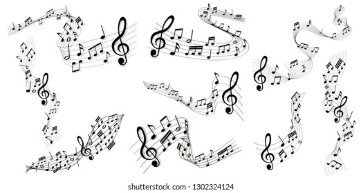 sheet music set of different vectors