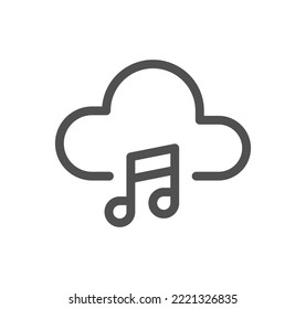 Sheet music and sound icon outline and linear vector.