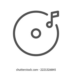 Sheet music and sound icon outline and linear vector.