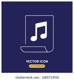 Sheet Music Vector Icon Illustration