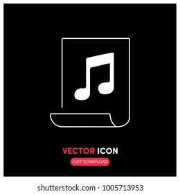 Sheet Music Vector Icon Illustration