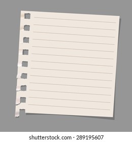 Sheet of note paper. Vector EPS10