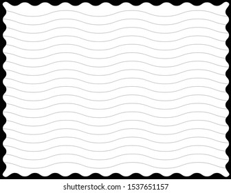 Sheet of notebook or notepad in a ruler. Background. Vector