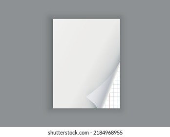 Blatt Papier leer. Blatt mit umgekehrter Vektorgrafik. 