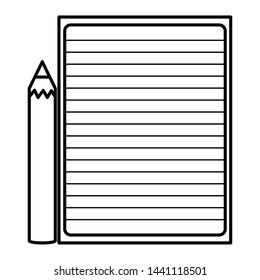 sheet of notebook paper with pencil