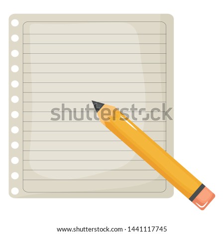 sheet of notebook paper with pencil
