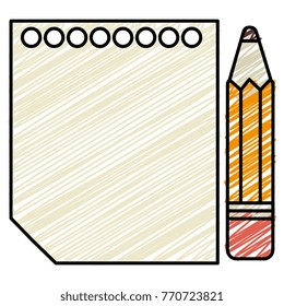 sheet of notebook with pencil icon
