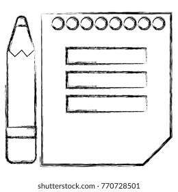 sheet of notebook with pencil icon