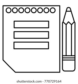 sheet of notebook with pencil icon