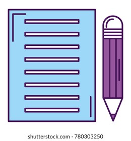 sheet of notebook with pencil icon