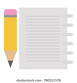 sheet of notebook with pencil icon
