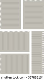 sheet of notebook set of gray