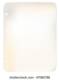 Sheet of old grunge (originally white) paper (vector illustration)