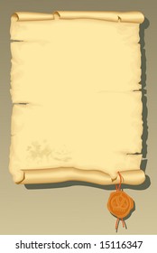 Sheet of an old paper with a seal.