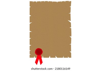 sheet of old parchment wax seal