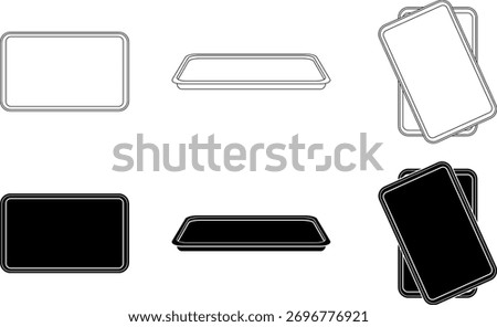 Sheet pan or baking tray icon set