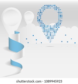 
Sheet paper art of Map pointer, The Need of Technology in the Digital Age. Vector illustration design.
