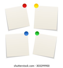 The sheet of paper attached by a magnet